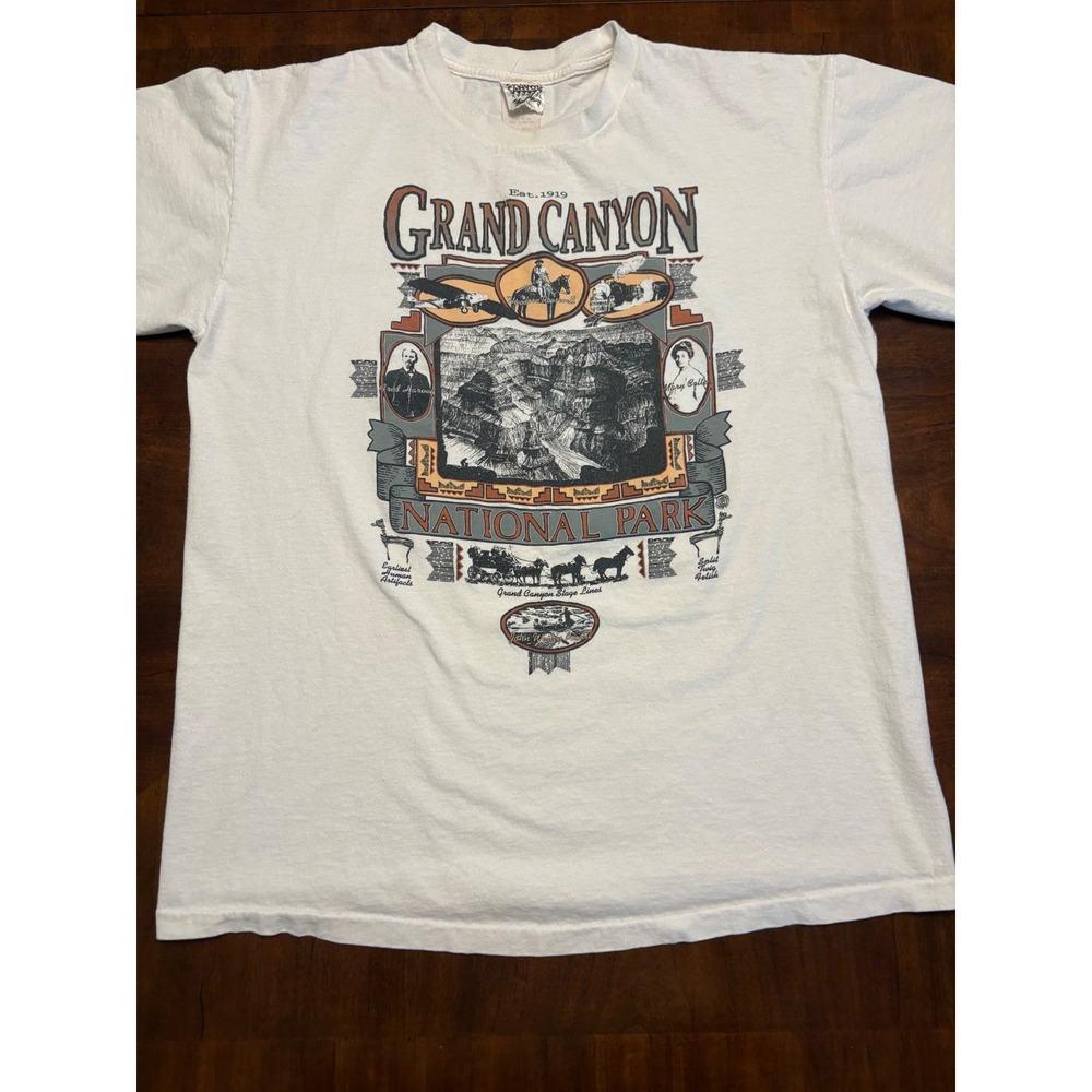 Fred Harvey Grand Canyon T Shirt Mens XL White Vintage Single Stitch Graphic Tee